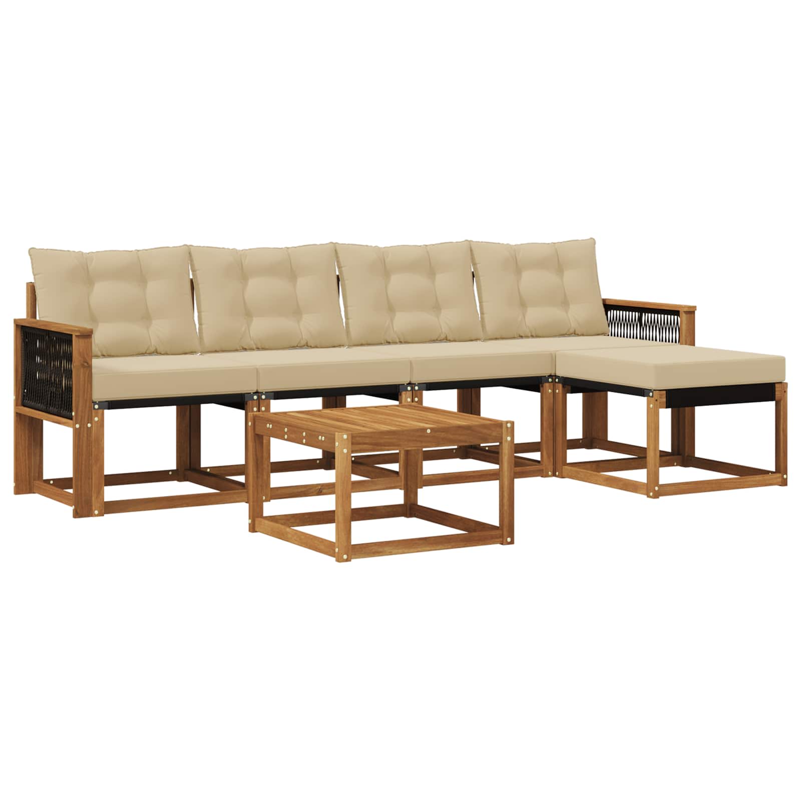 Ensemble de canapés d'extérieur 6 pcs Naturel et Beige - XIOS