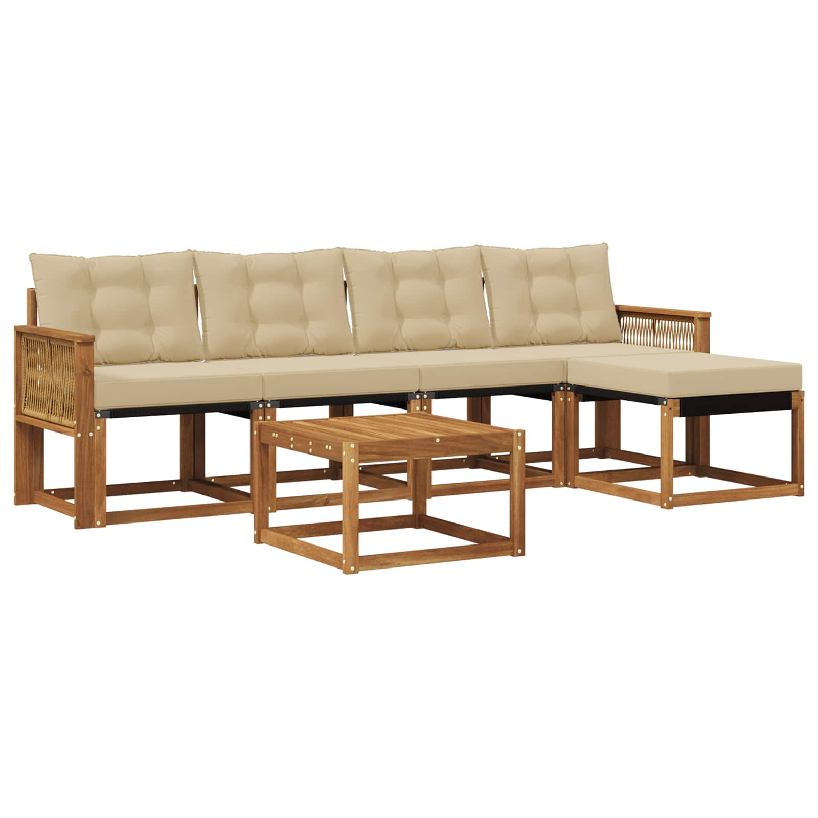 Ensemble de canapés d'extérieur 6 pcs Naturel et Beige - XIOS