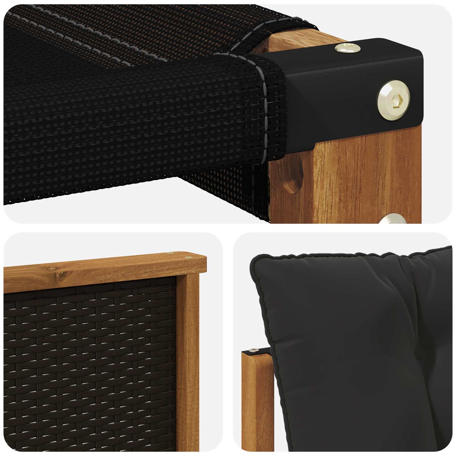 Ensemble de canapés d'extérieur 4 pcs Naturel et noir - XIOS