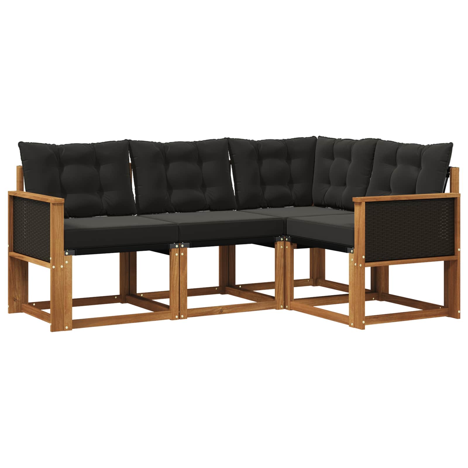 Ensemble de canapés d'extérieur 4 pcs Naturel et noir - XIOS