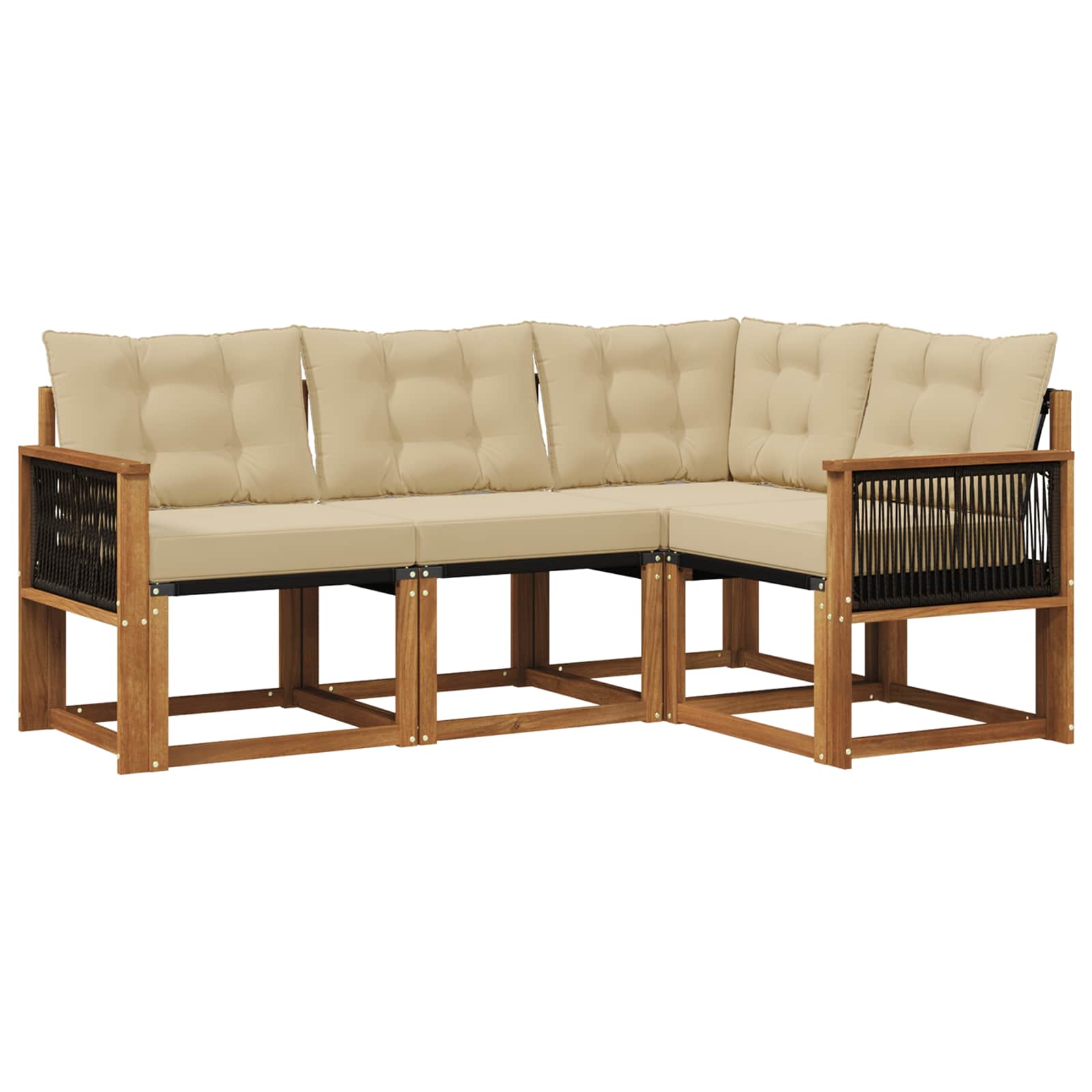 Ensemble de canapés d'extérieur 4 pcs Naturel et Beige - XIOS