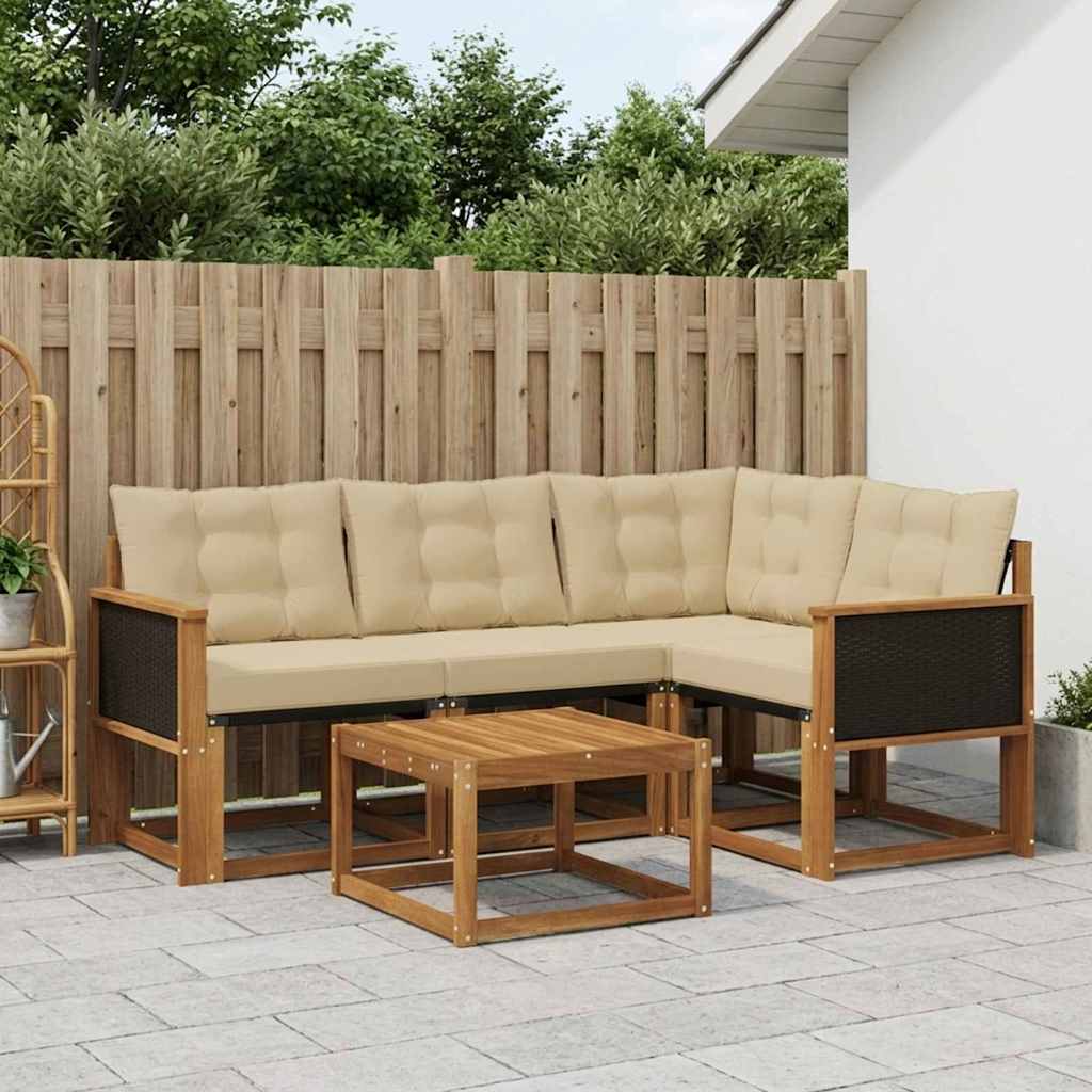 Ensemble de canapés d'extérieur 5 pcs Naturel et Beige - XIOS