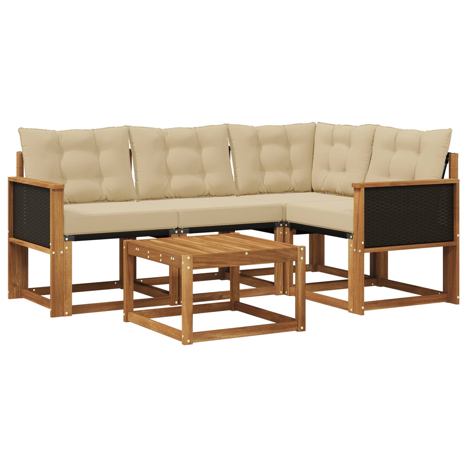 Ensemble de canapés d'extérieur 5 pcs Naturel et Beige - XIOS