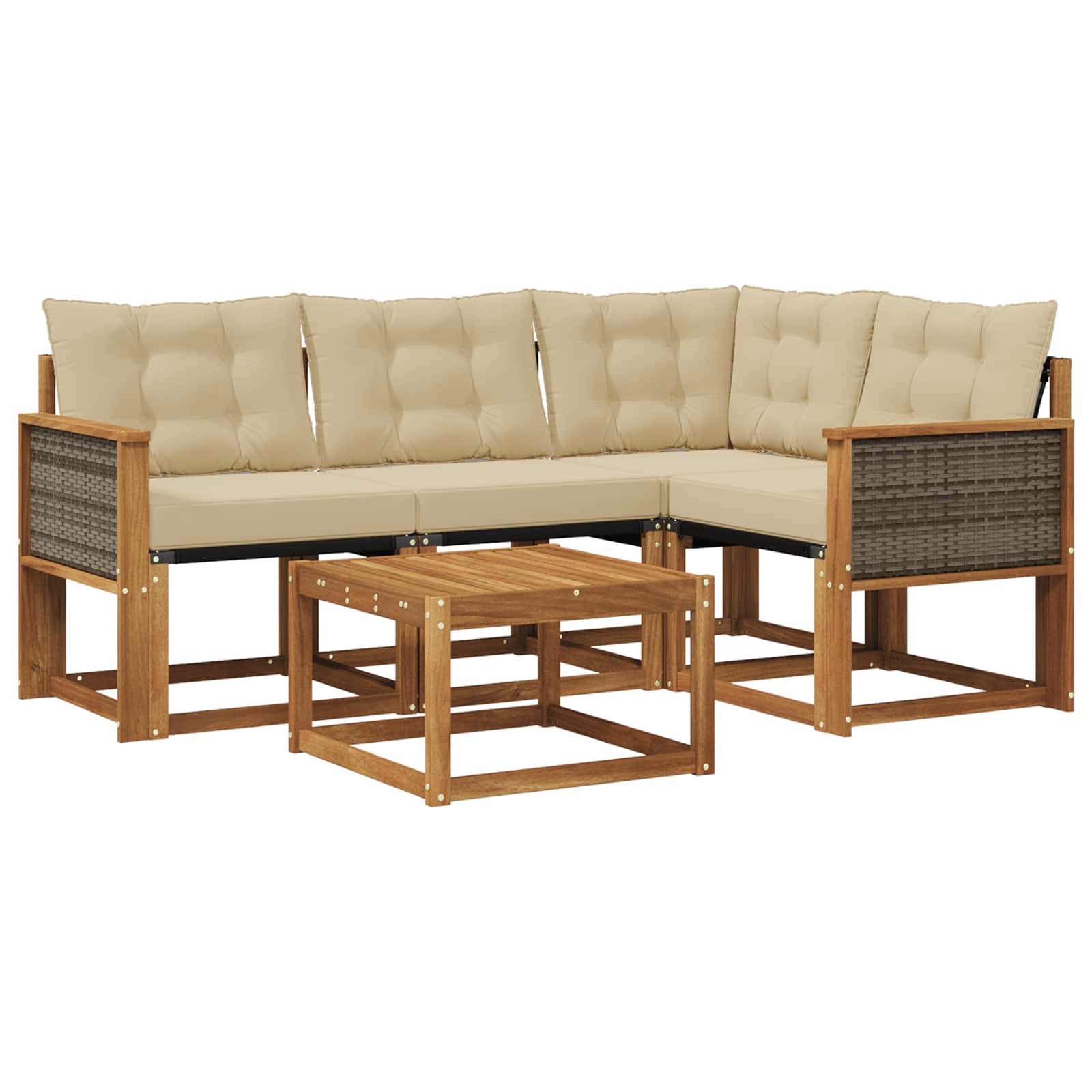 Ensemble de canapés d'extérieur 5 pcs Naturel et Beige - XIOS