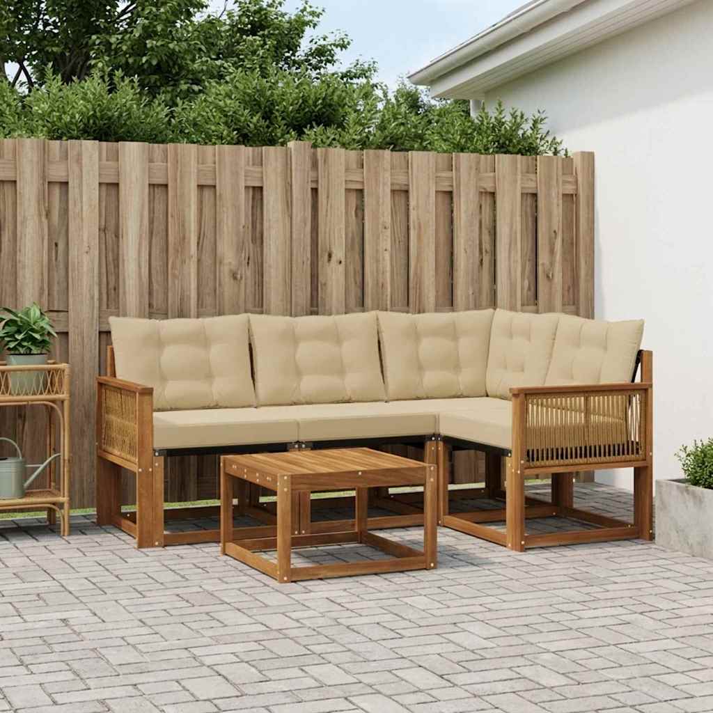 Ensemble de canapés d'extérieur 5 pcs Naturel et Beige - XIOS