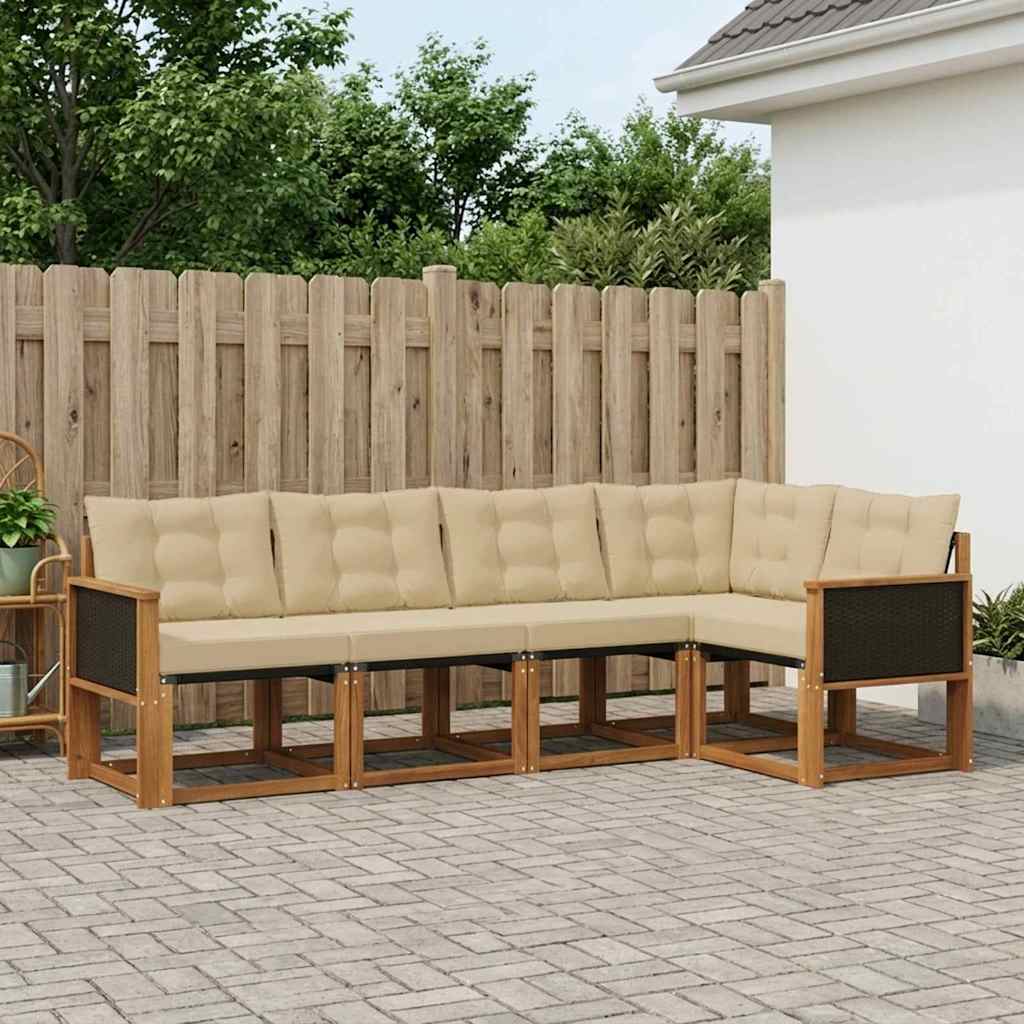 Ensemble de canapés d'extérieur 5 pcs Naturel et Beige - XIOS