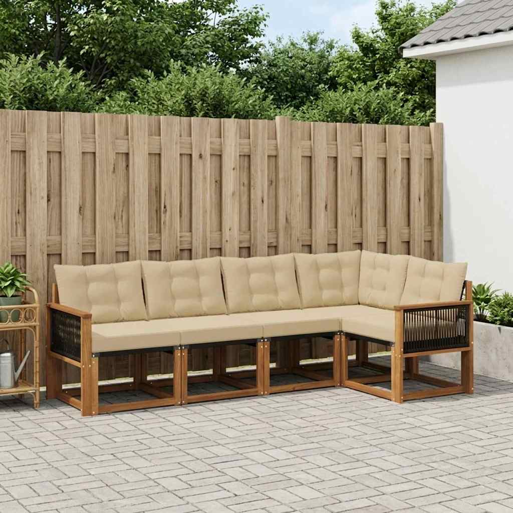 Ensemble de canapés d'extérieur 5 pcs Naturel et Beige - XIOS