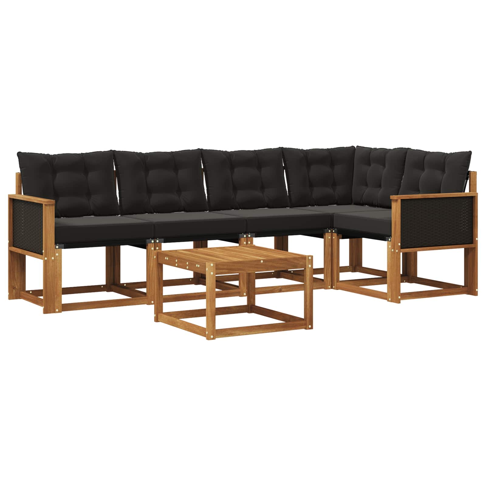 Ensemble de canapés d'extérieur 6 pcs Naturel et noir - XIOS