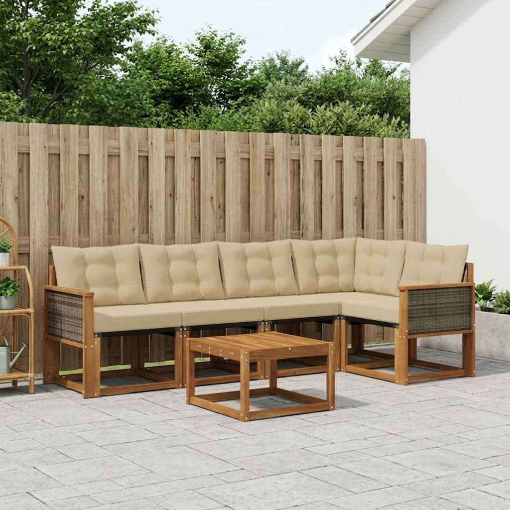 Ensemble de canapés d'extérieur 6 pcs Naturel et Beige - XIOS