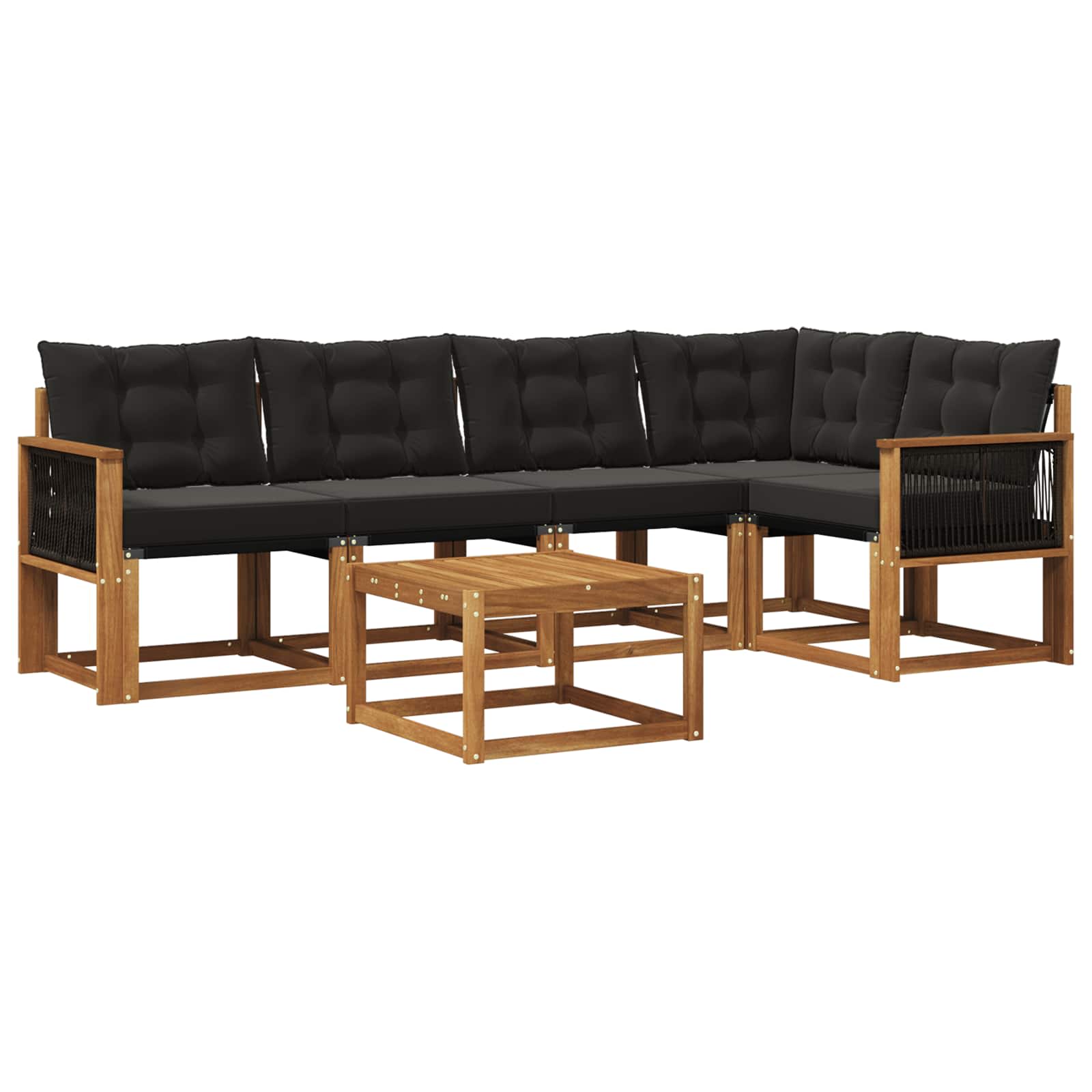 Ensemble de canapés d'extérieur 6 pcs Naturel et noir - XIOS