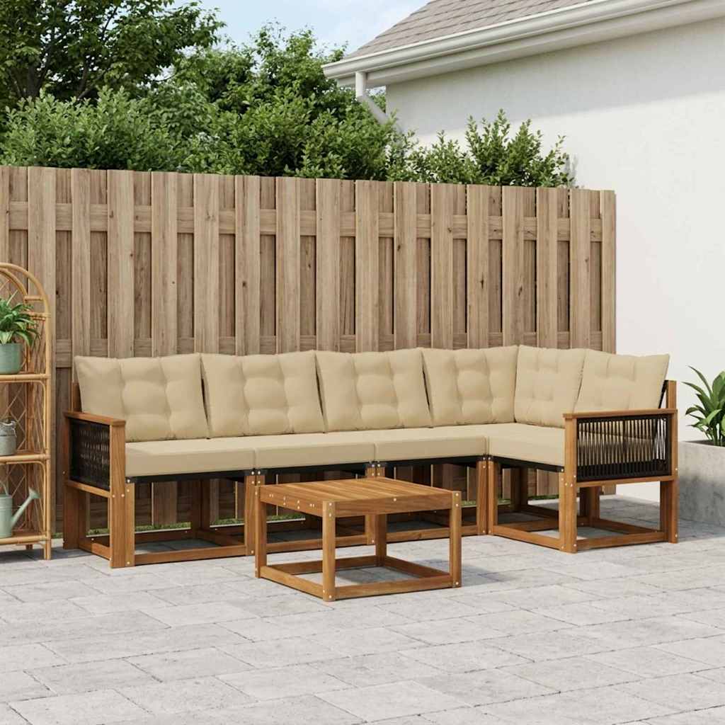 Ensemble de canapés d'extérieur 6 pcs Naturel et Beige - XIOS
