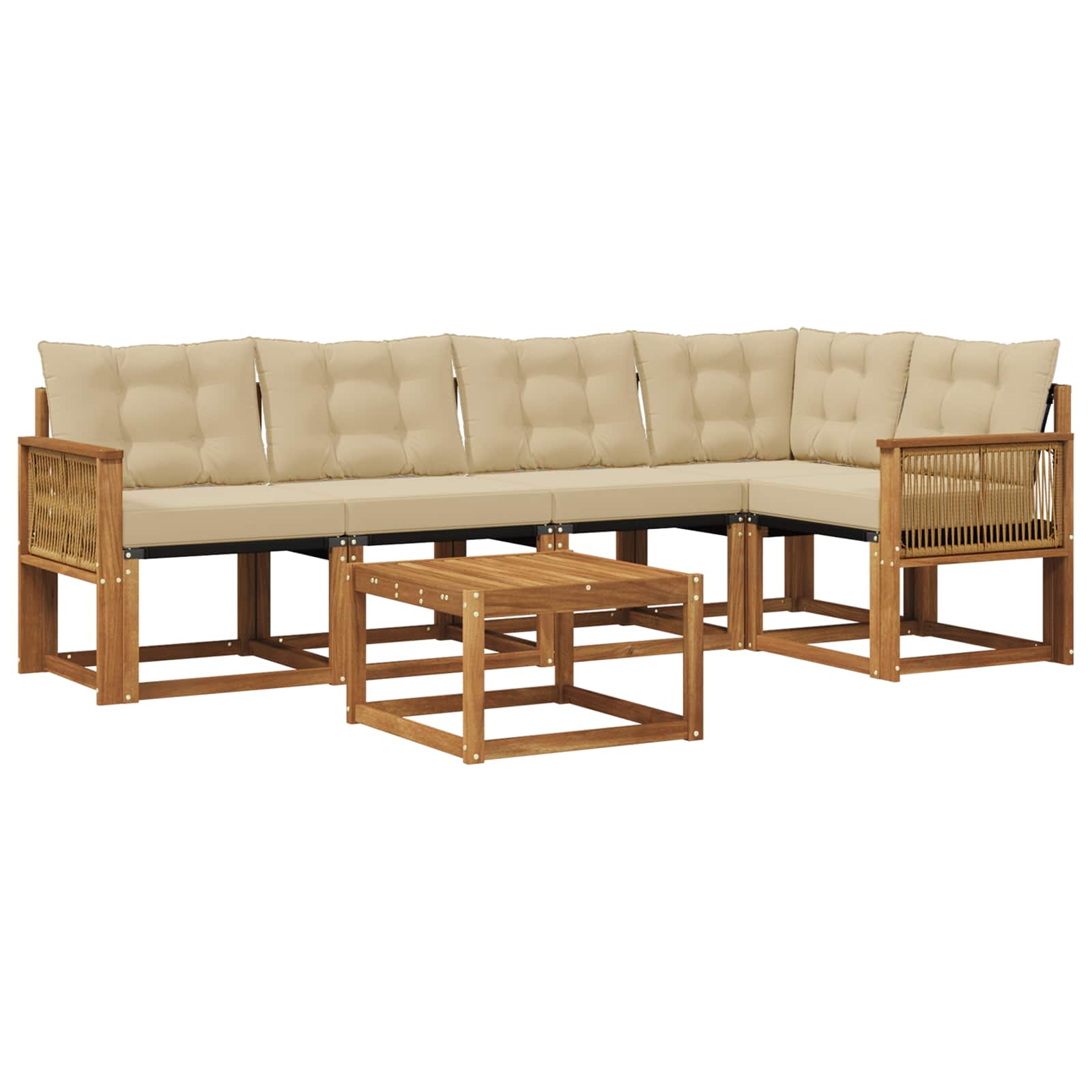 Ensemble de canapés d'extérieur 6 pcs Naturel et Beige - XIOS