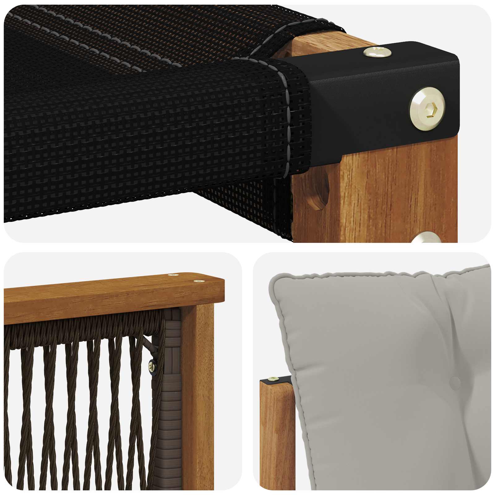 Ensemble de canapés d'extérieur 6 pcs Naturel et gris clair - XIOS