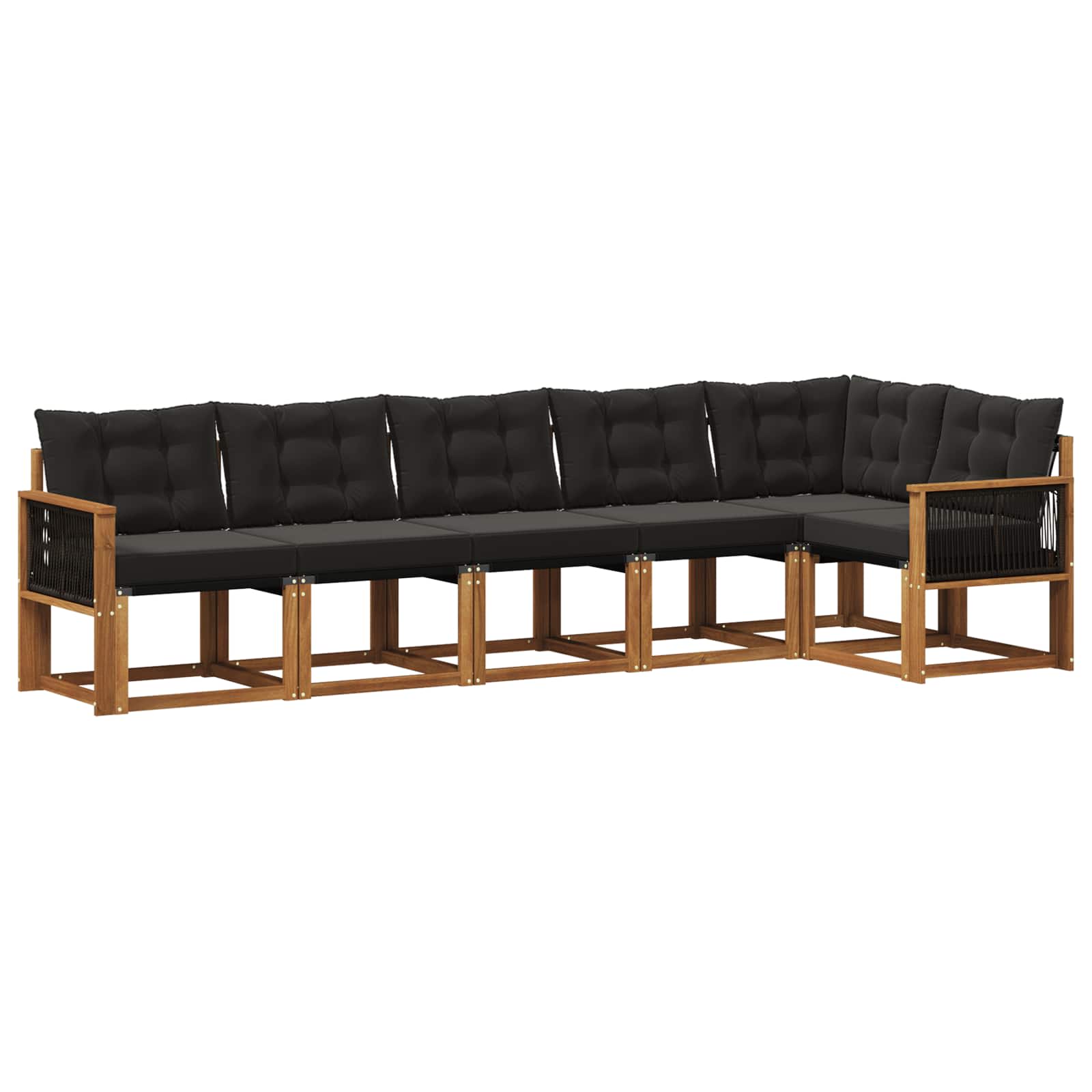 Ensemble de canapés d'extérieur 6 pcs Naturel et noir - XIOS