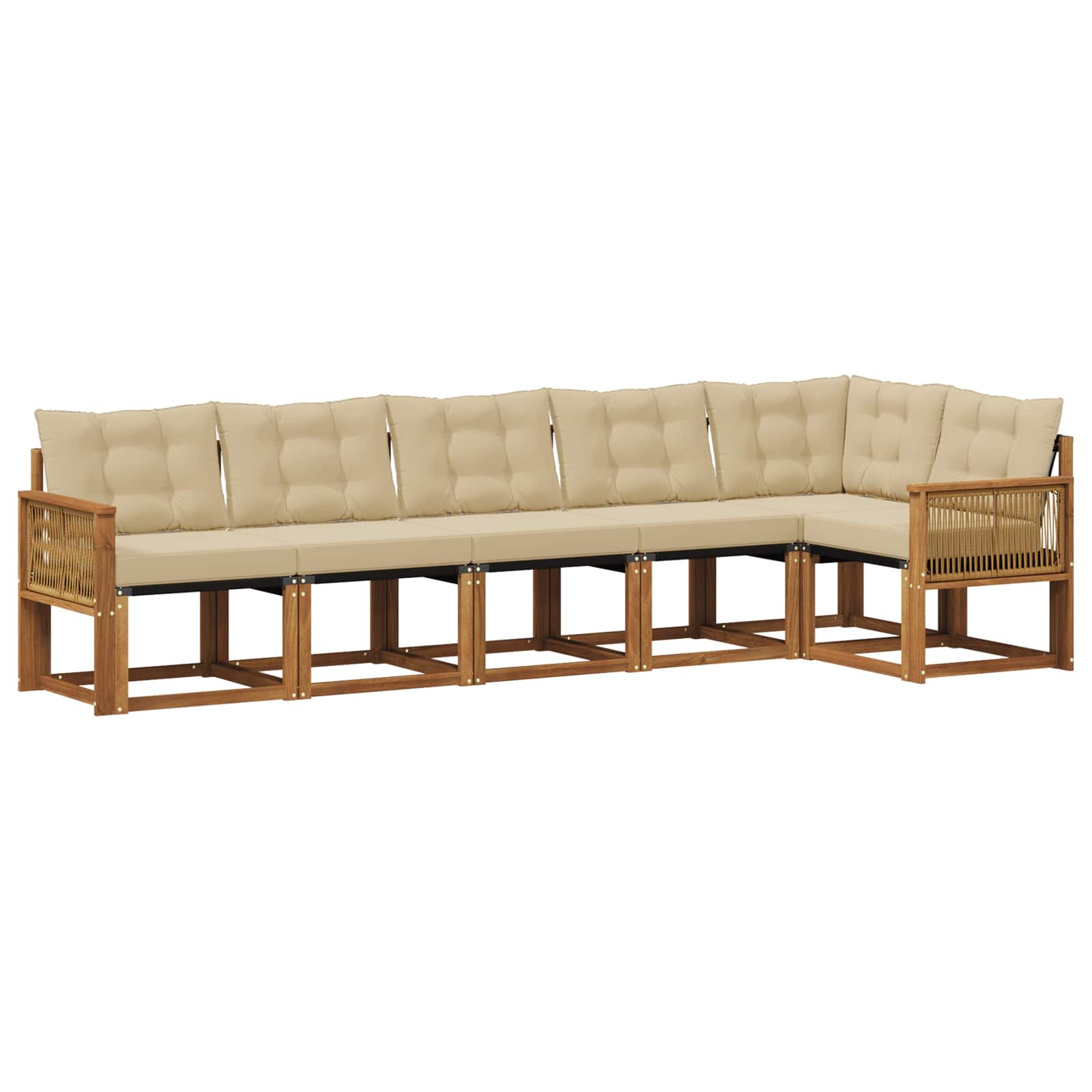 Ensemble de canapés d'extérieur 6 pcs Naturel et Beige - XIOS