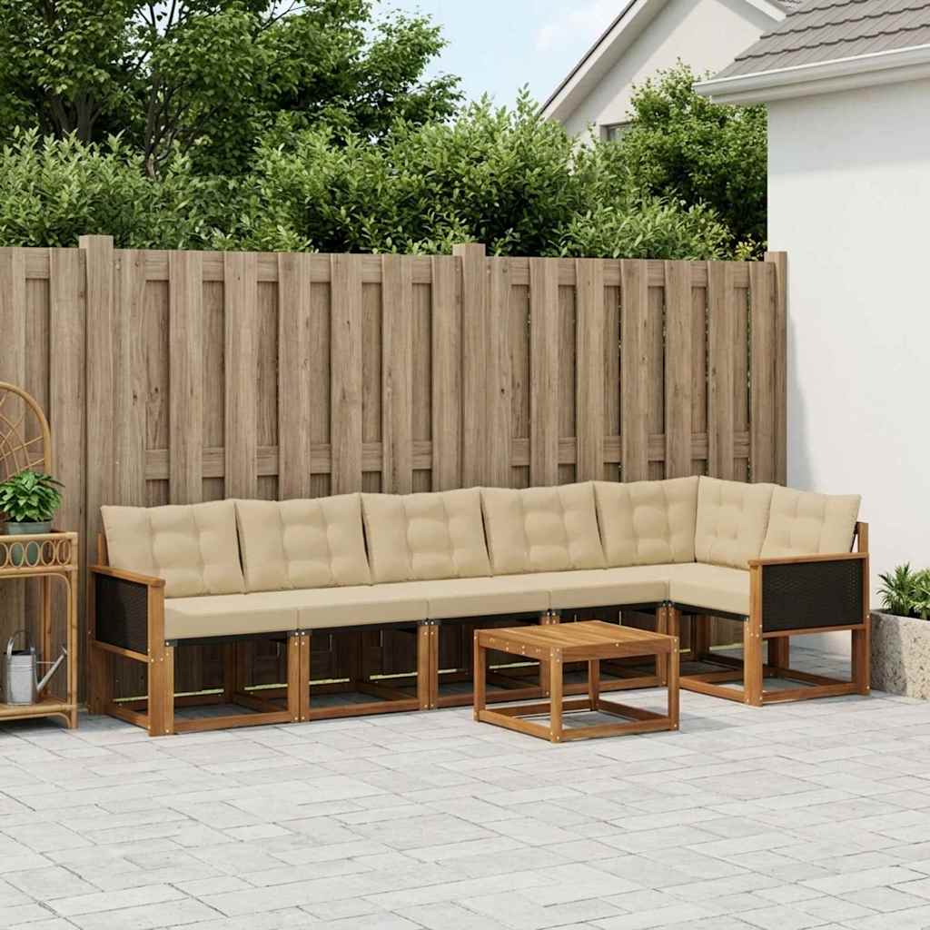 Ensemble de canapés d'extérieur 7 pcs Naturel et Beige - XIOS
