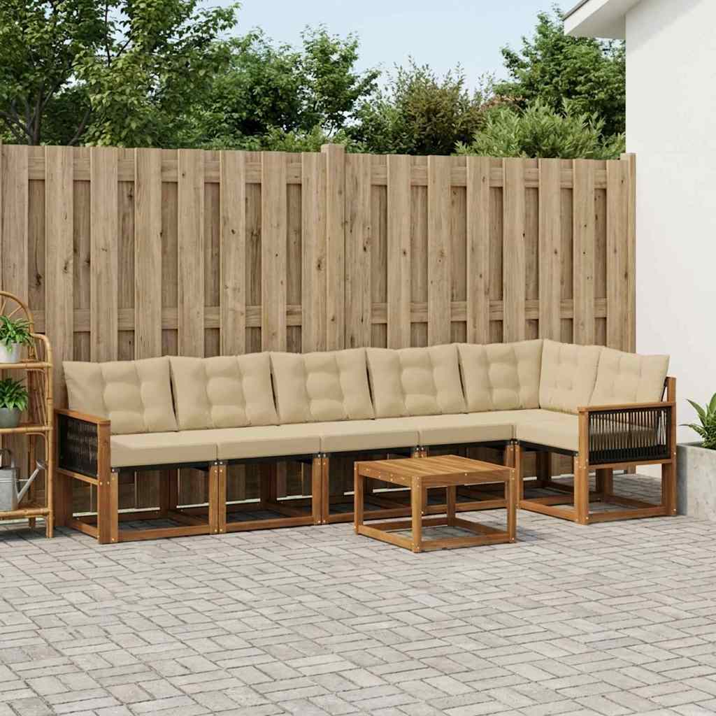 Ensemble de canapés d'extérieur 7 pcs Naturel et Beige - XIOS
