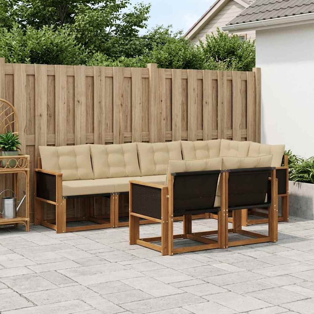 Ensemble de canapés d'extérieur 7 pcs Naturel et Beige - XIOS