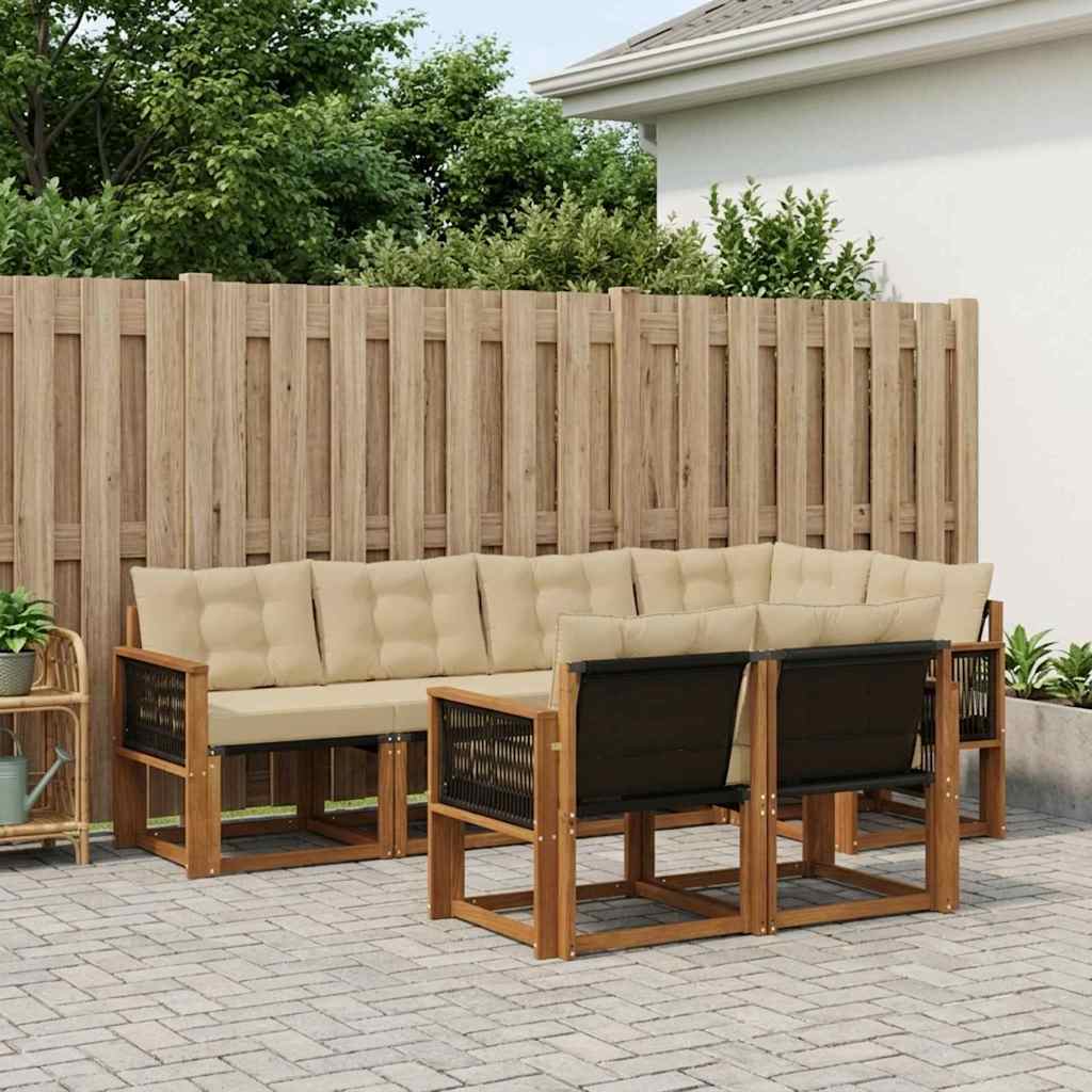 Ensemble de canapés d'extérieur 7 pcs Naturel et Beige - XIOS