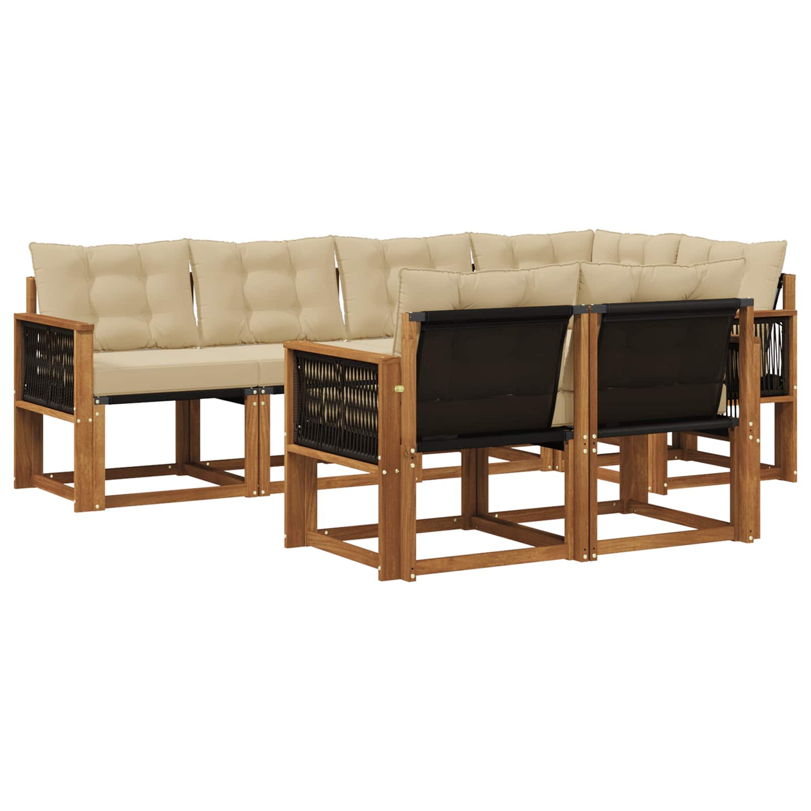 Ensemble de canapés d'extérieur 7 pcs Naturel et Beige - XIOS