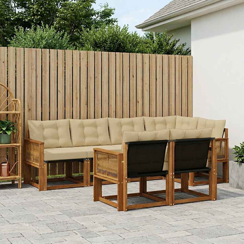 Ensemble de canapés d'extérieur 7 pcs Naturel et Beige - XIOS