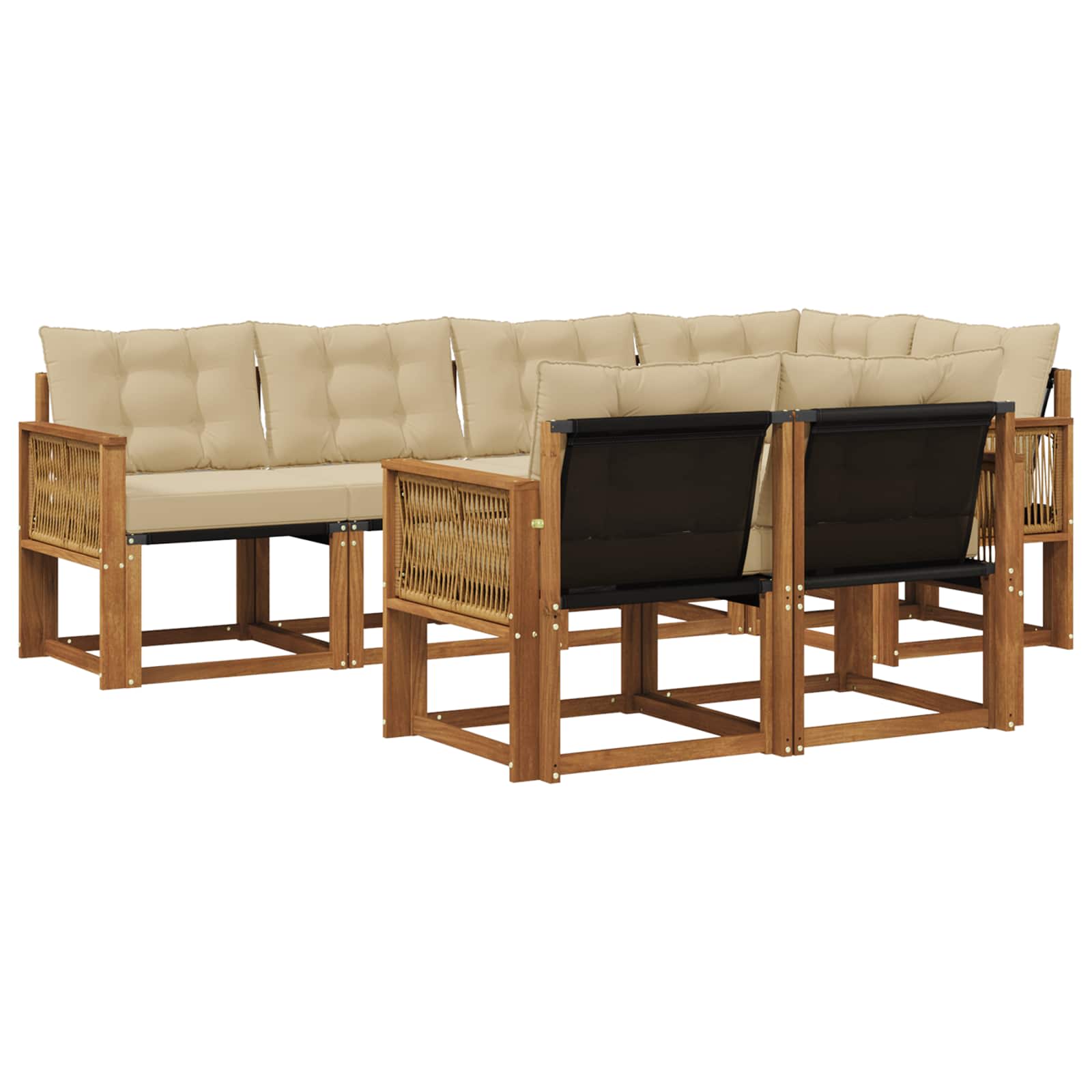 Ensemble de canapés d'extérieur 7 pcs Naturel et Beige - XIOS