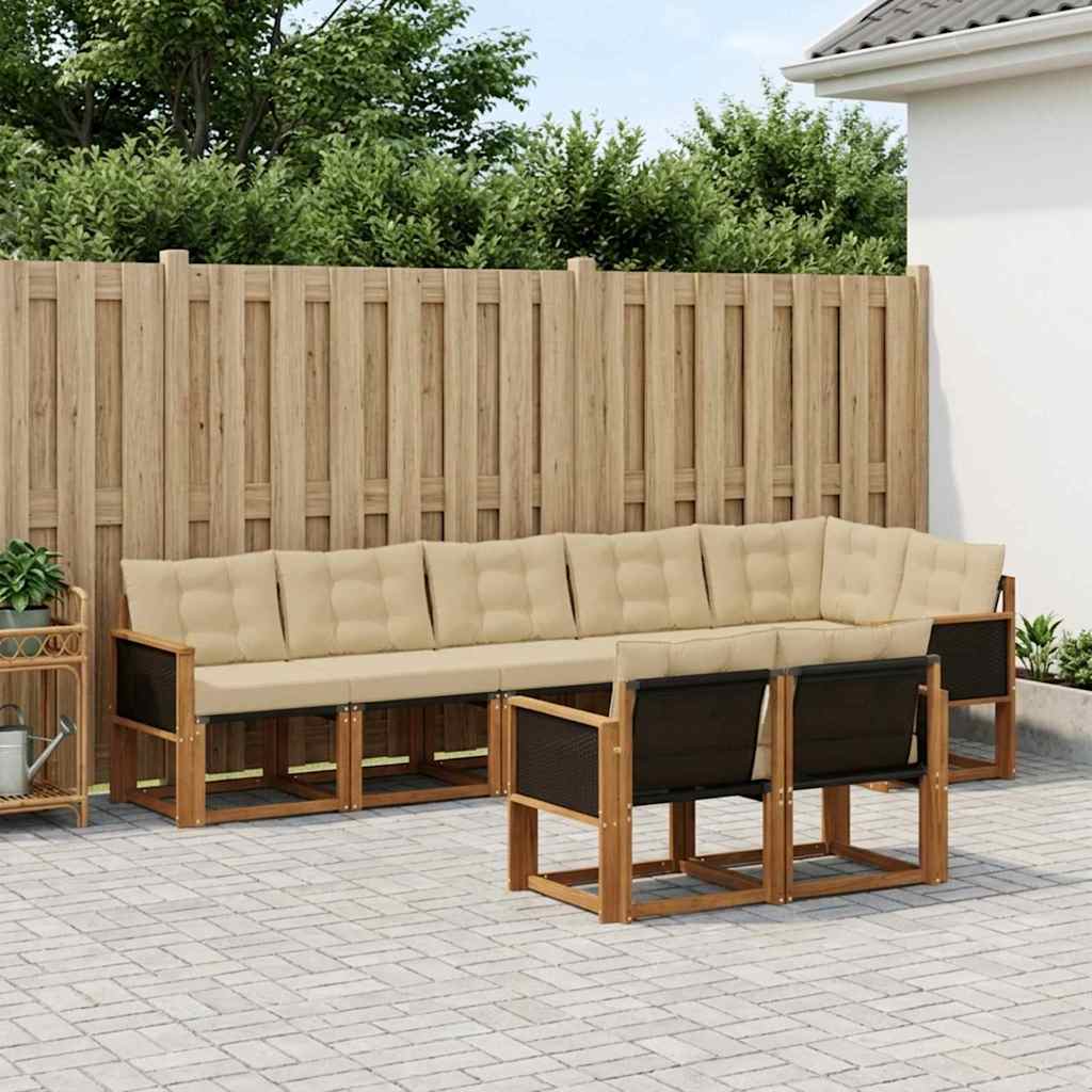 Ensemble de canapés d'extérieur 8 pcs Naturel et Beige - XIOS