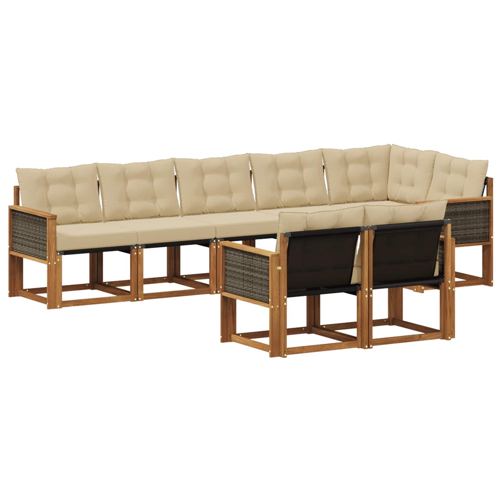 Ensemble de canapés d'extérieur 8 pcs Naturel et Beige - XIOS