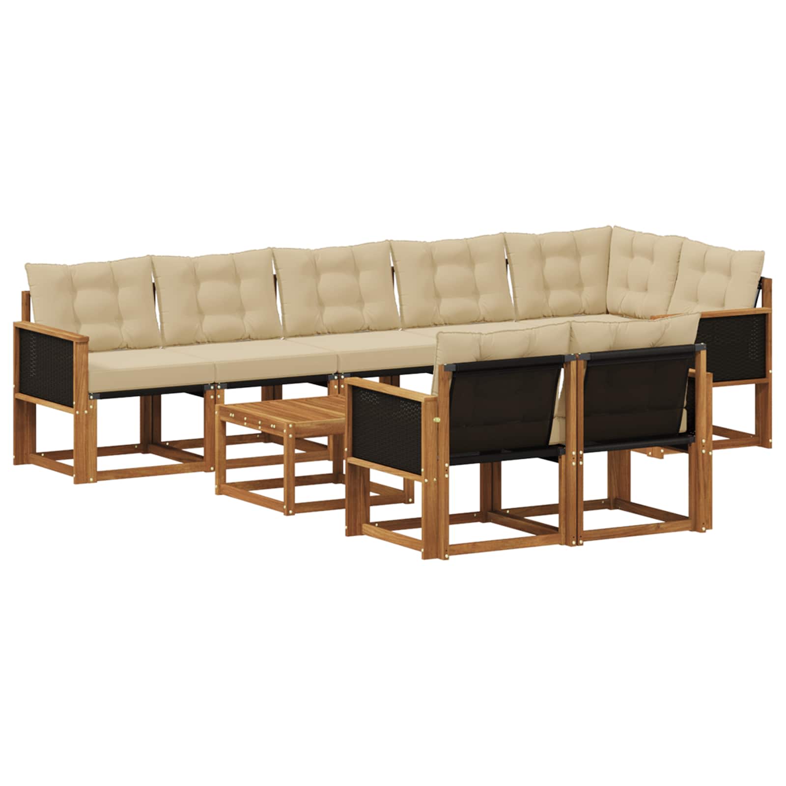 Ensemble de canapés d'extérieur 9 pcs Naturel et Beige - XIOS