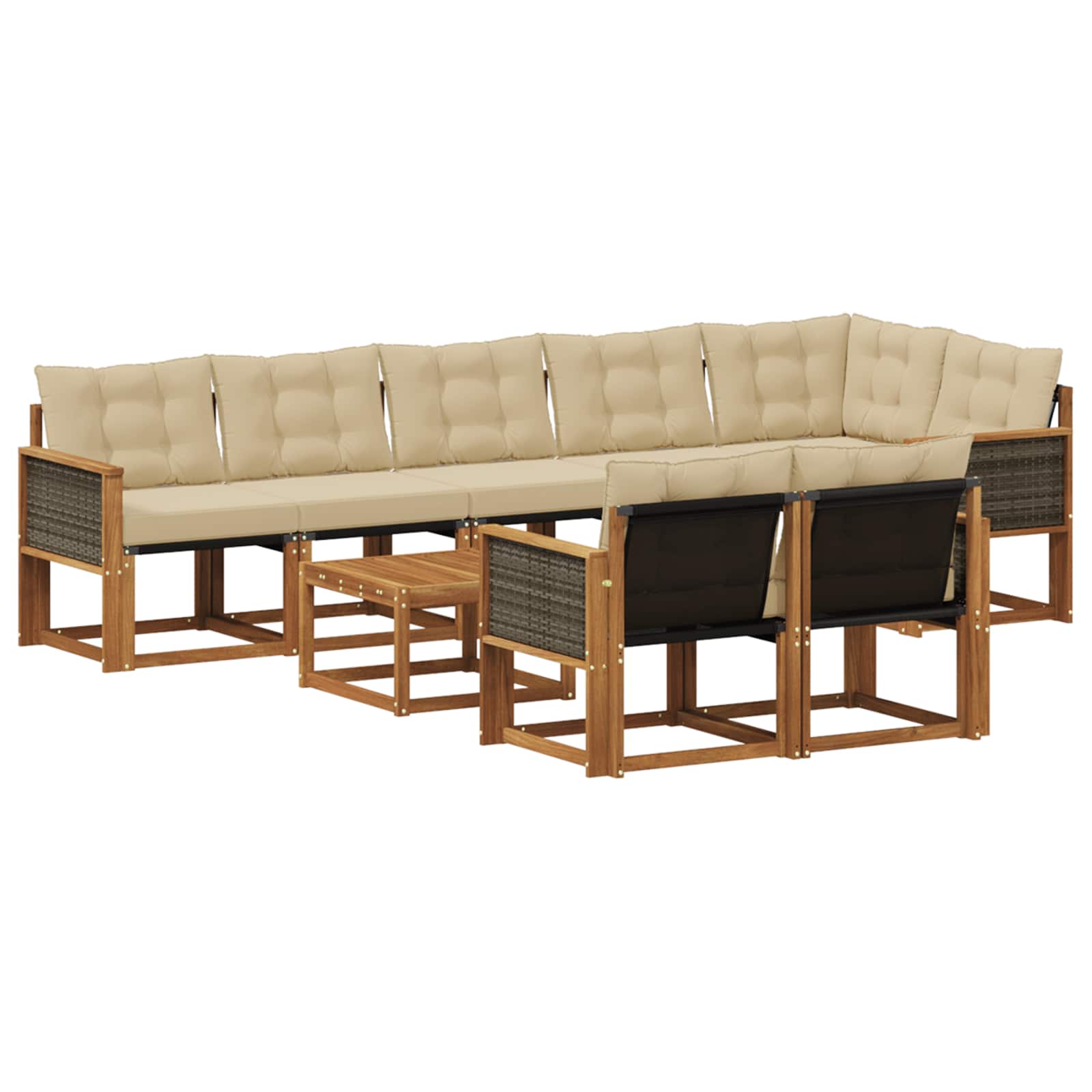 Ensemble de canapés d'extérieur 9 pcs Naturel et Beige - XIOS