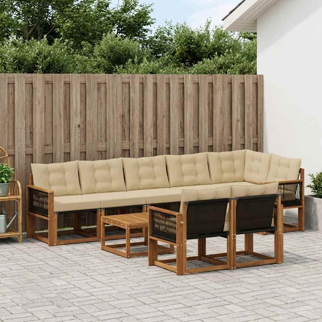 Ensemble de canapés d'extérieur 9 pcs Naturel et Beige - XIOS