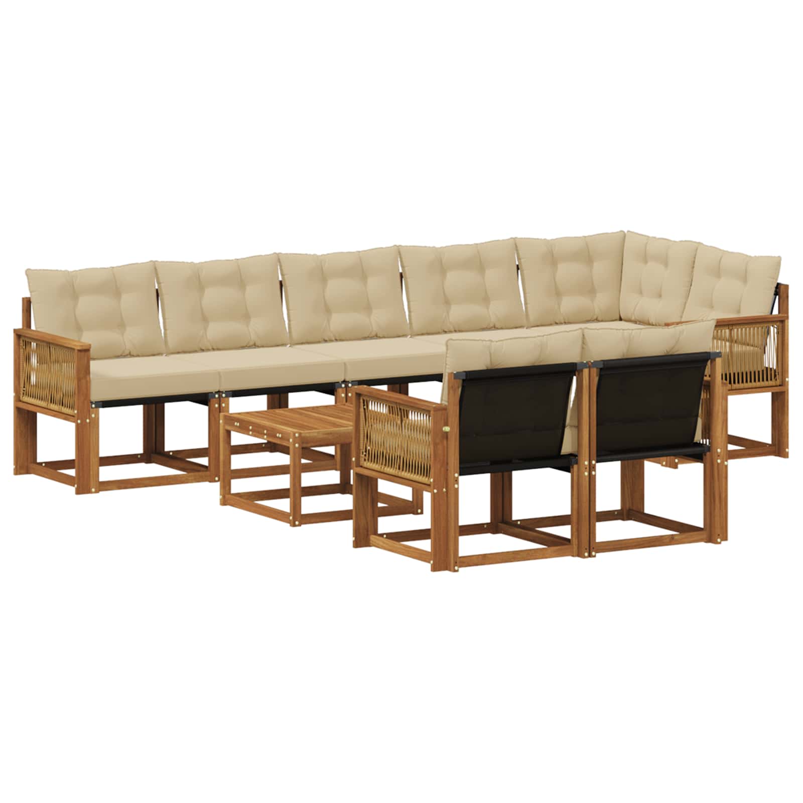 Ensemble de canapés d'extérieur 9 pcs Naturel et Beige - XIOS