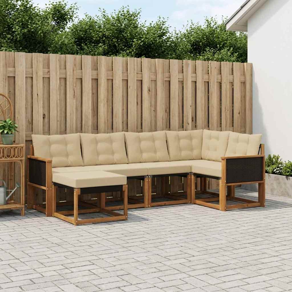 Ensemble de canapés d'extérieur 6 pcs Naturel et Beige - XIOS
