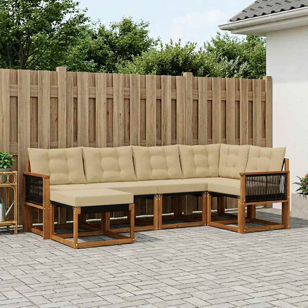 Ensemble de canapés d'extérieur 6 pcs Naturel et Beige - XIOS