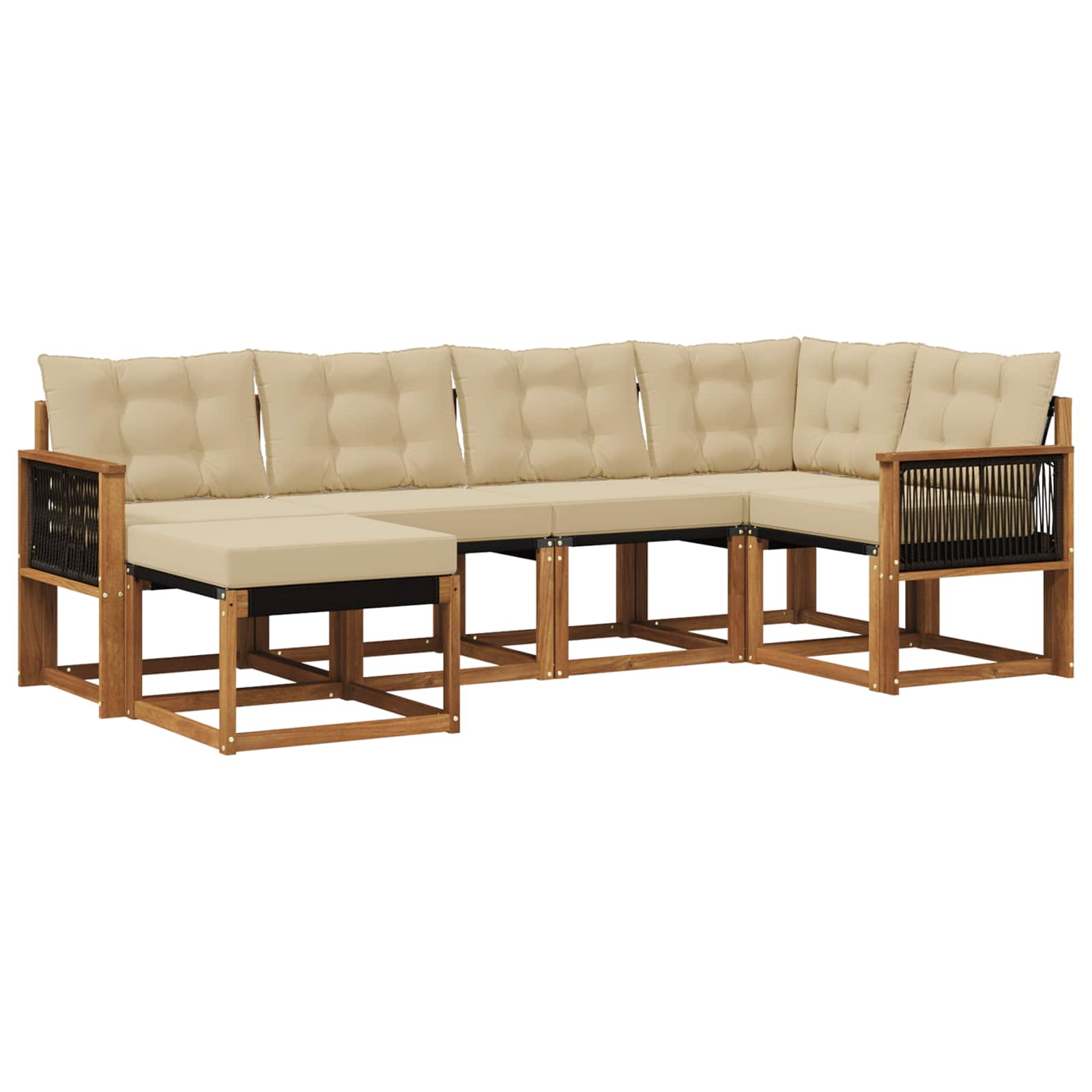 Ensemble de canapés d'extérieur 6 pcs Naturel et Beige - XIOS