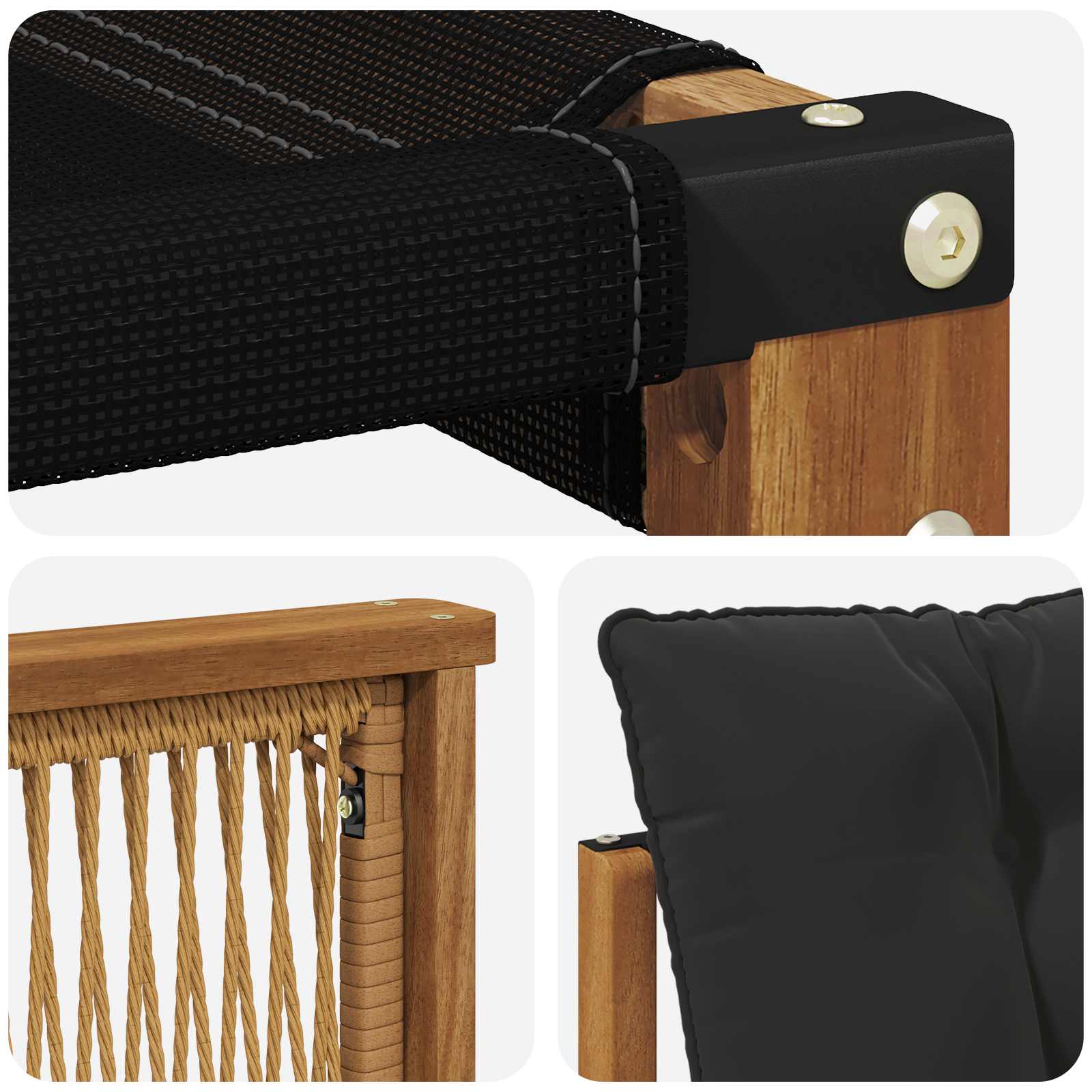 Ensemble de canapés d'extérieur 6 pcs Naturel et noir - XIOS