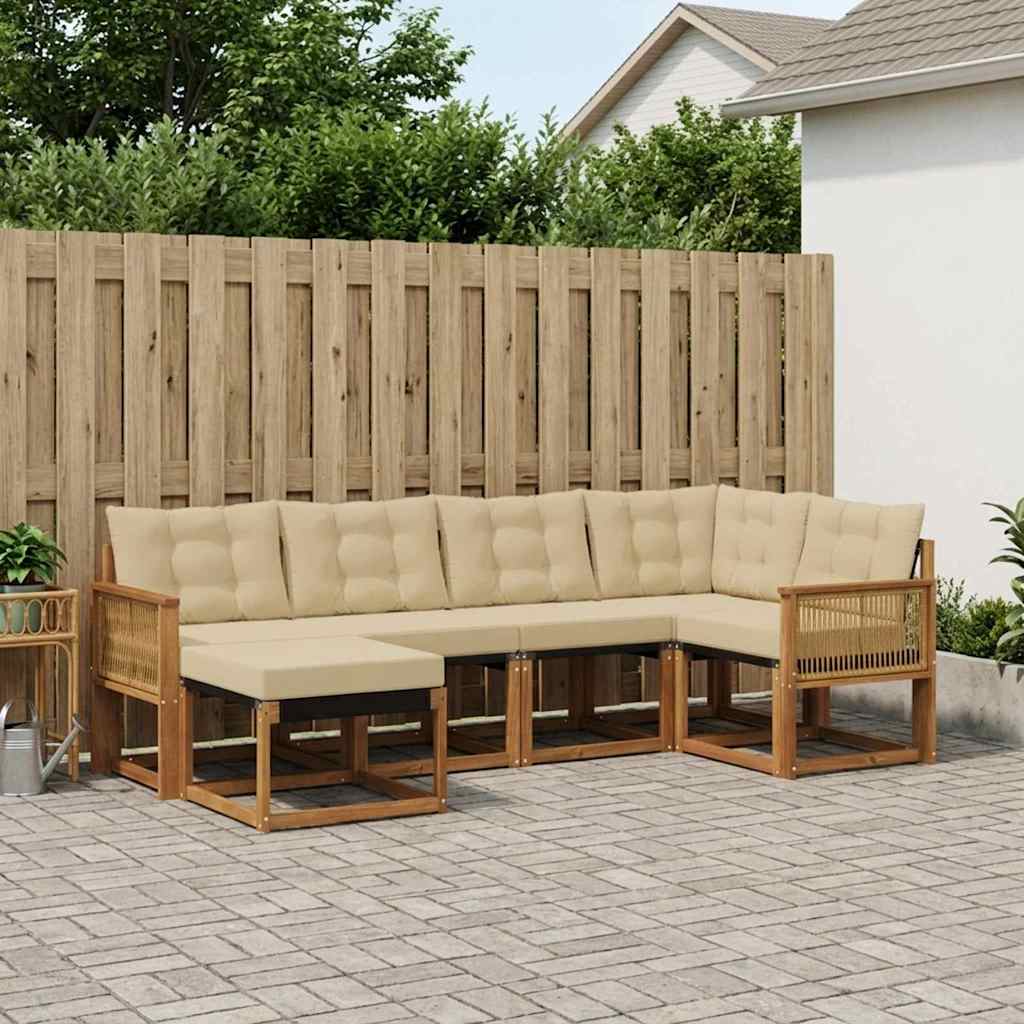 Ensemble de canapés d'extérieur 6 pcs Naturel et Beige - XIOS