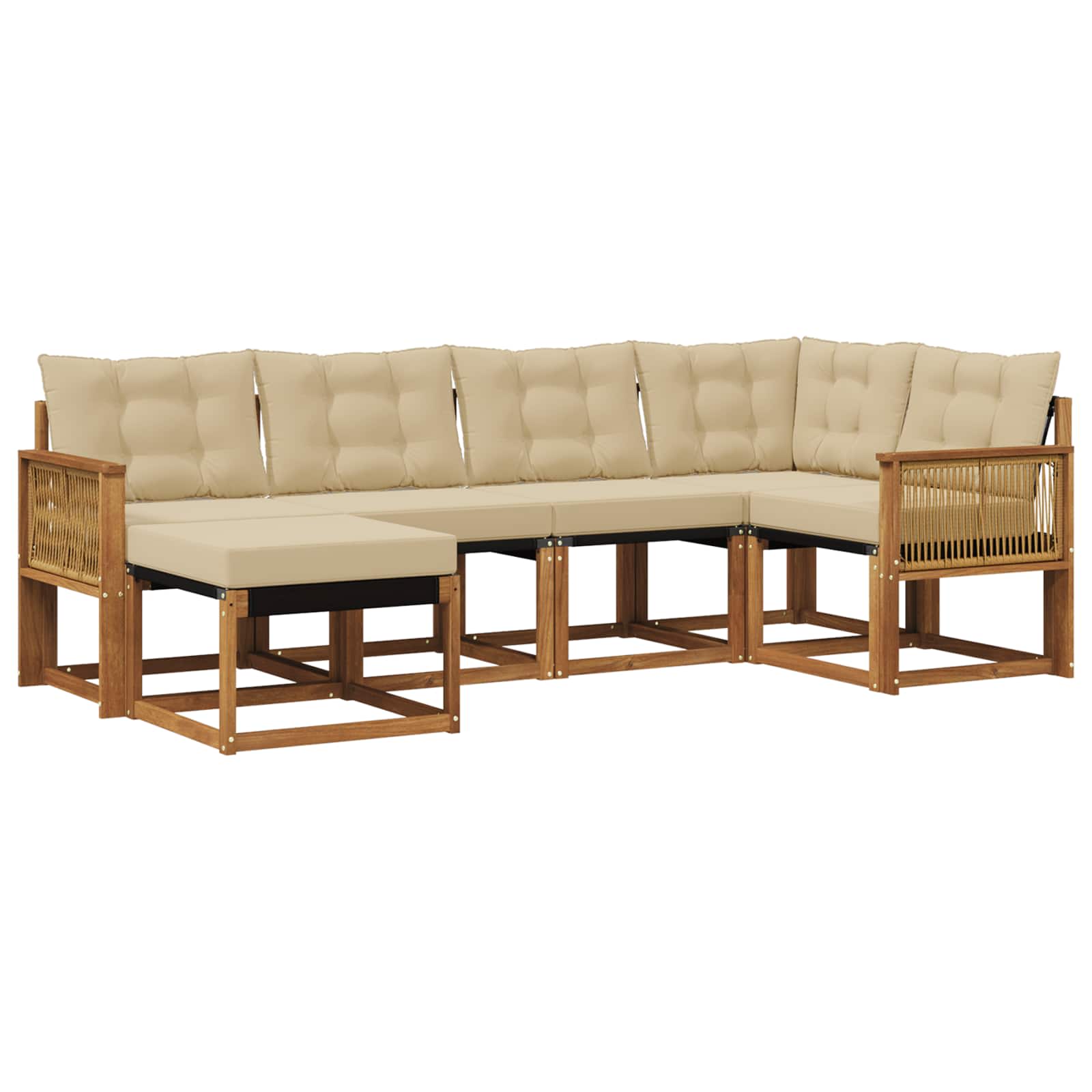 Ensemble de canapés d'extérieur 6 pcs Naturel et Beige - XIOS