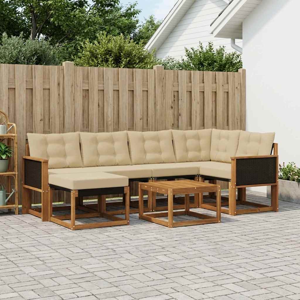 Ensemble de canapés d'extérieur 7 pcs Naturel et Beige - XIOS