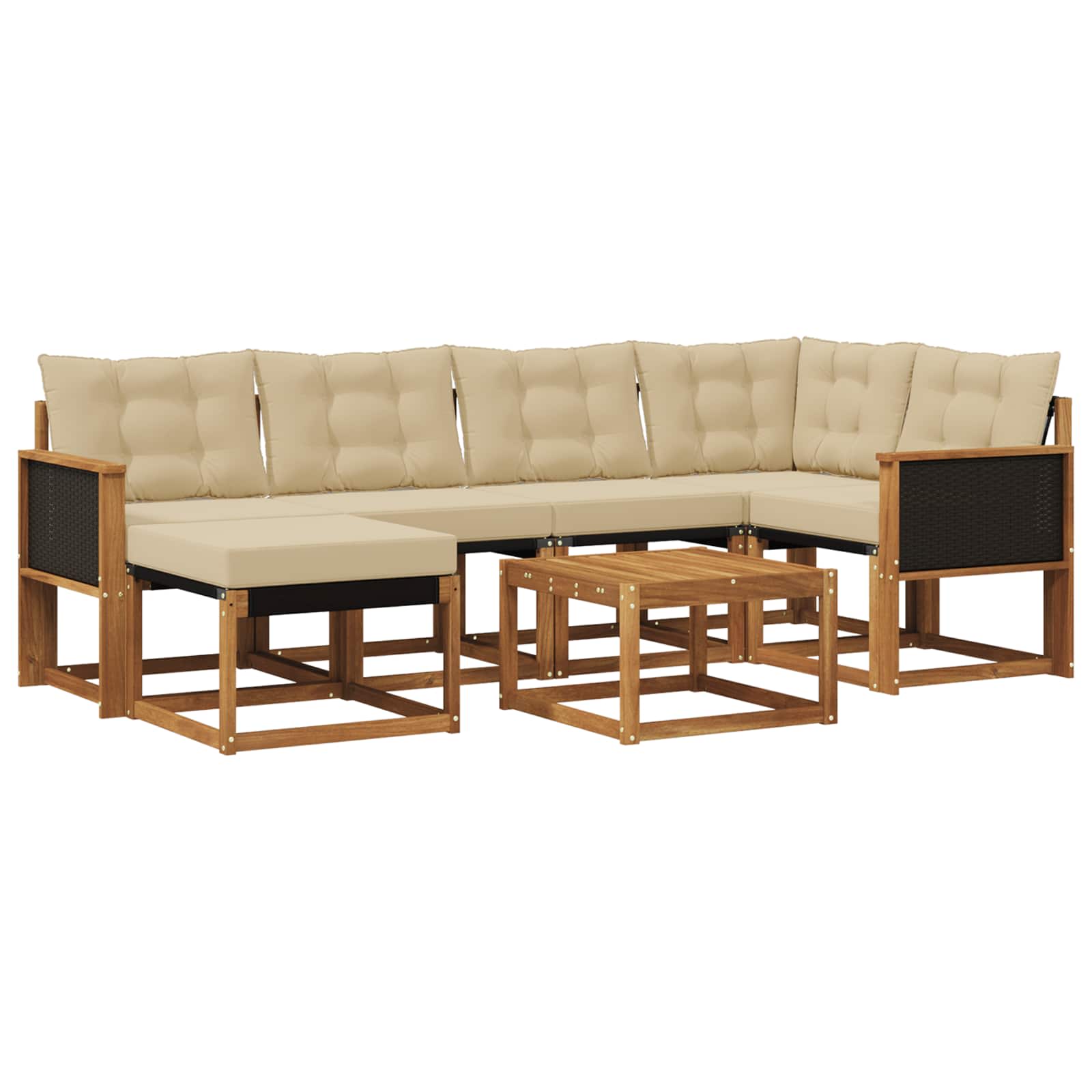 Ensemble de canapés d'extérieur 7 pcs Naturel et Beige - XIOS