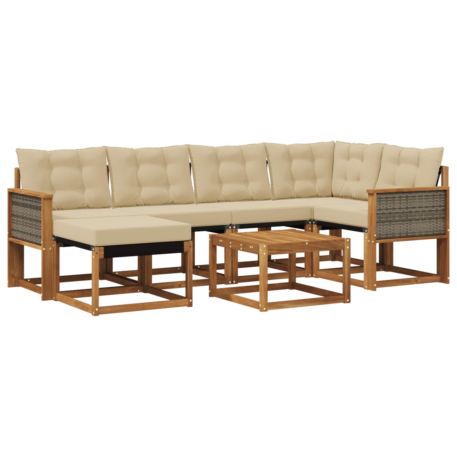 Ensemble de canapés d'extérieur 7 pcs Naturel et Beige - XIOS