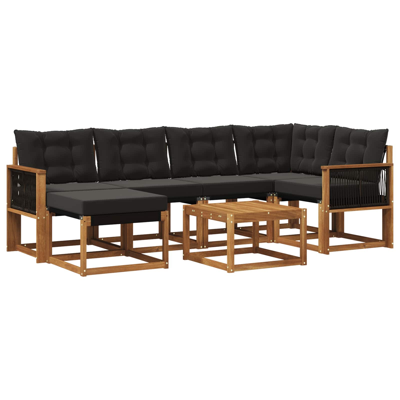 Ensemble de canapés d'extérieur 7 pcs Naturel et noir - XIOS