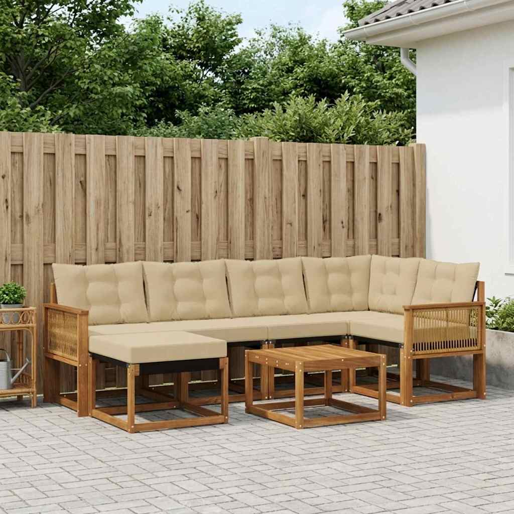 Ensemble de canapés d'extérieur 7 pcs Naturel et Beige - XIOS