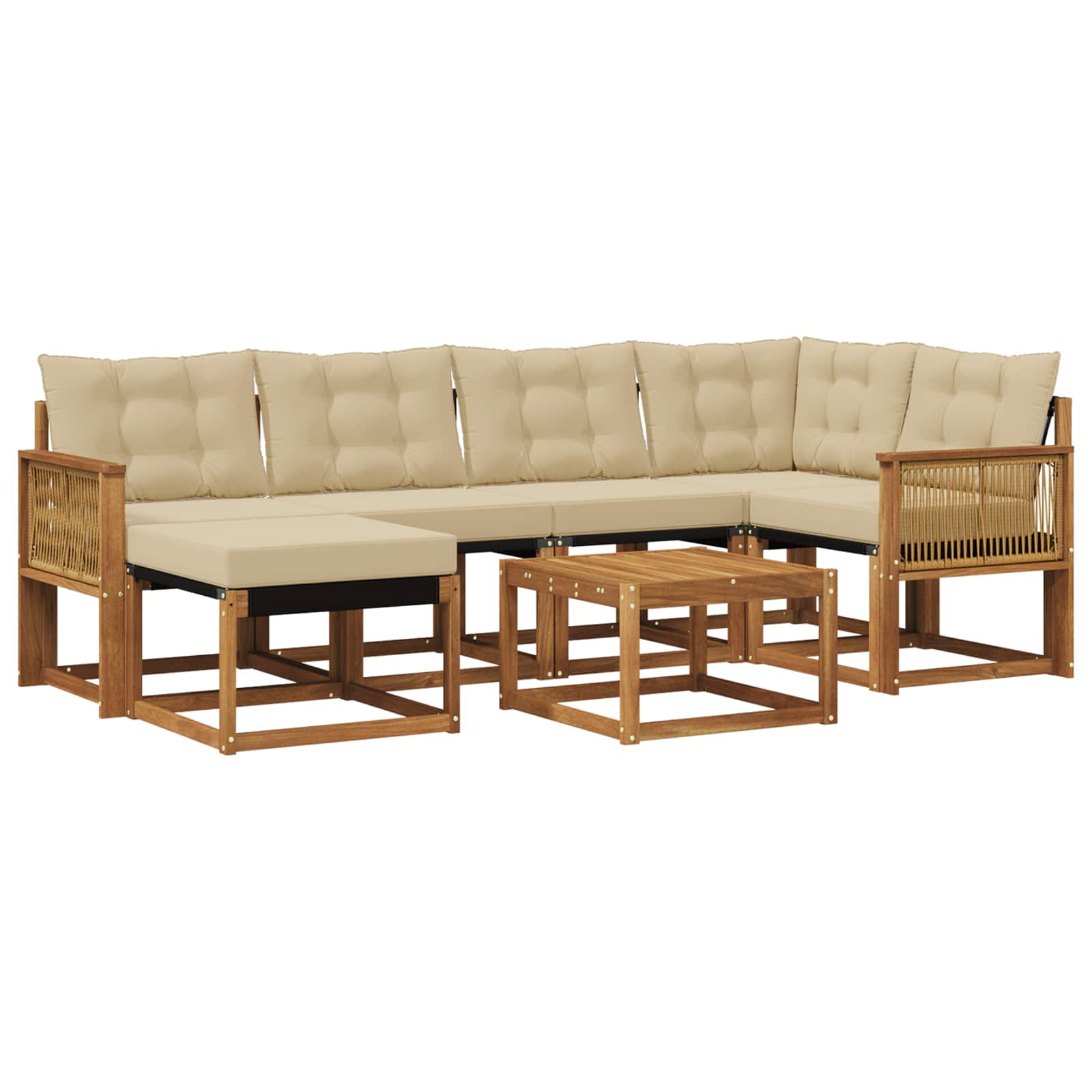 Ensemble de canapés d'extérieur 7 pcs Naturel et Beige - XIOS