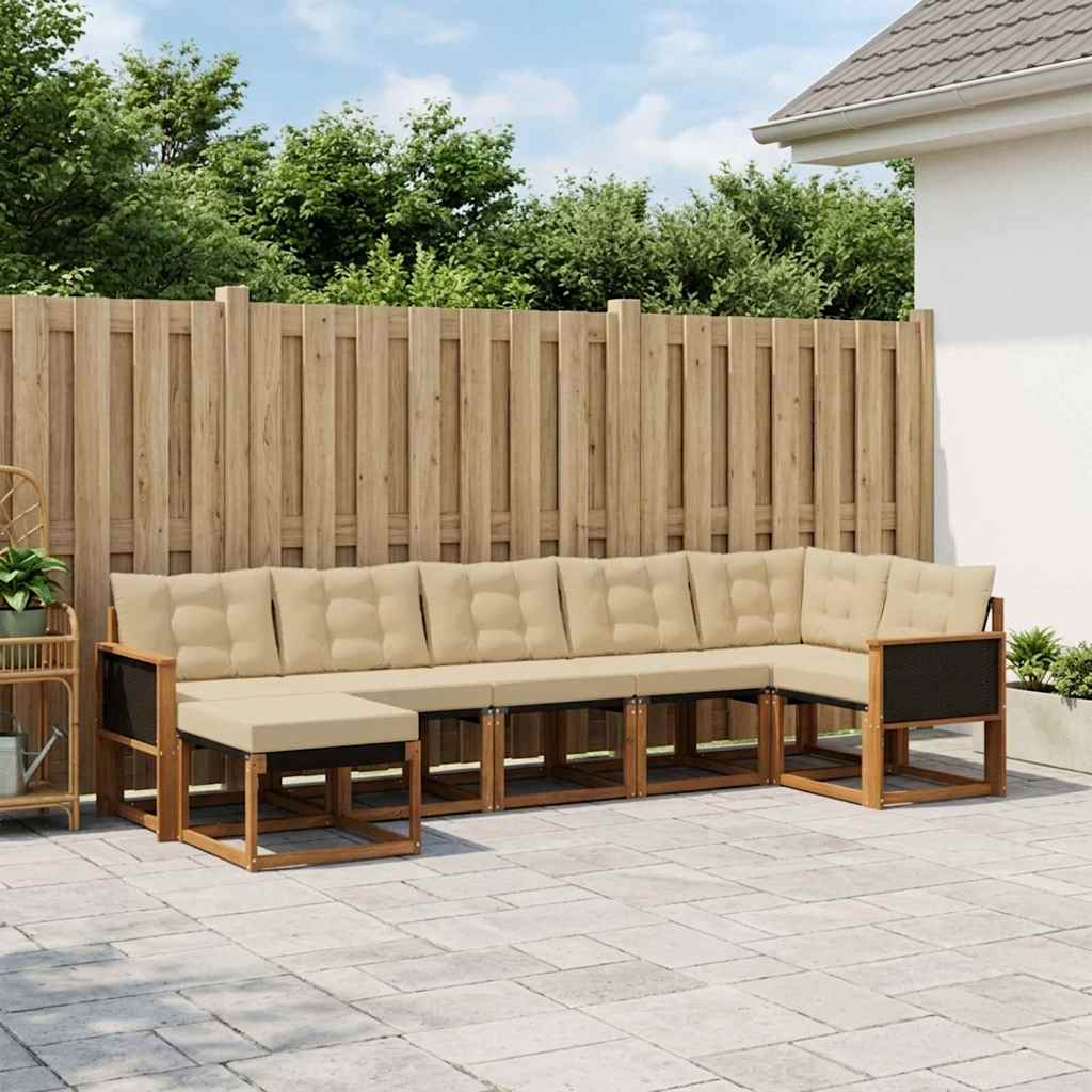 Ensemble de canapés d'extérieur 7 pcs Naturel et Beige - XIOS