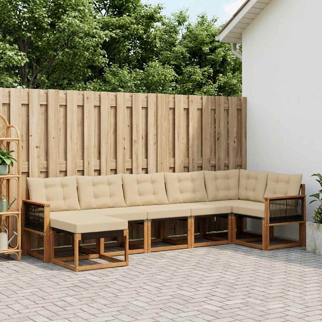 Ensemble de canapés d'extérieur 7 pcs Naturel et Beige - XIOS