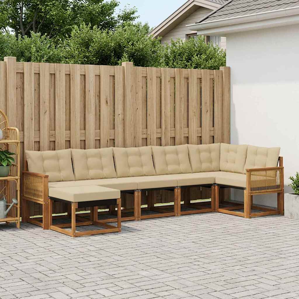 Ensemble de canapés d'extérieur 7 pcs Naturel et Beige - XIOS