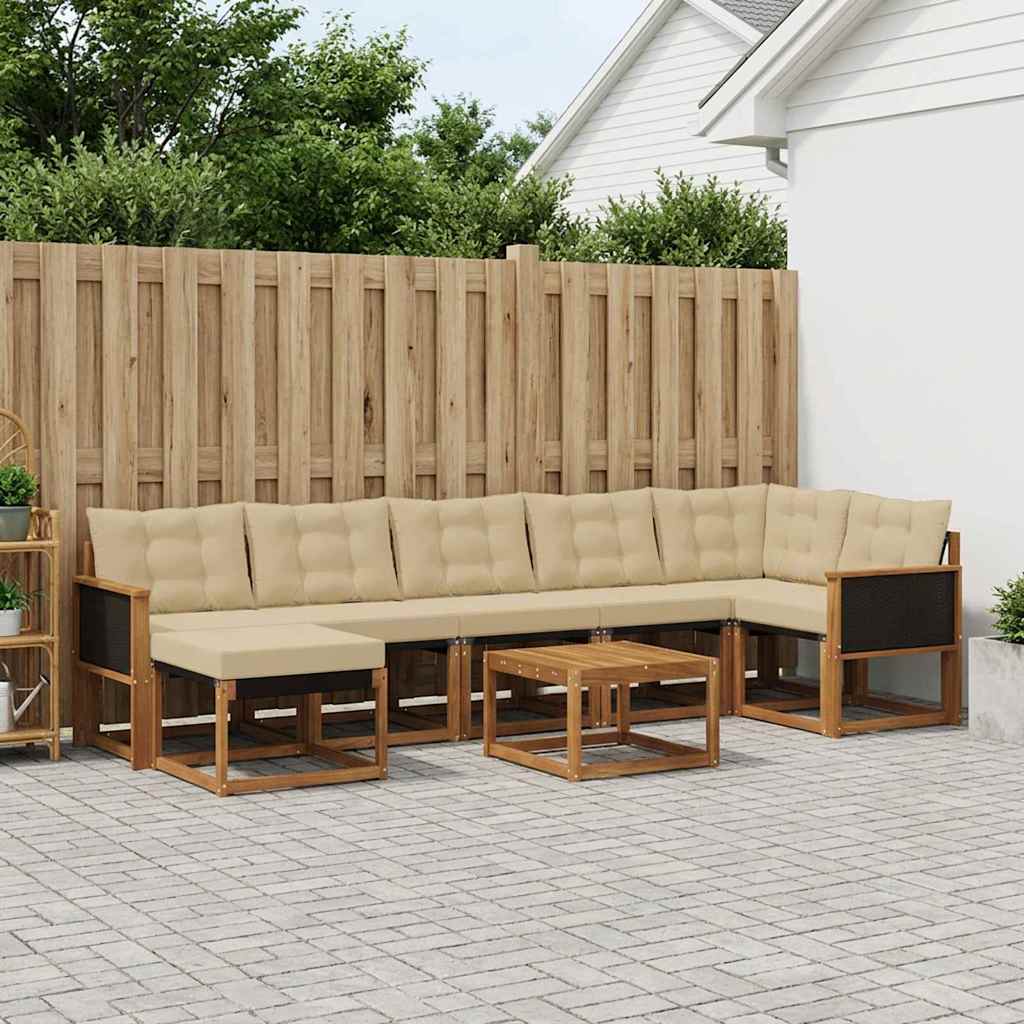 Ensemble de canapés d'extérieur 8 pcs Naturel et Beige - XIOS