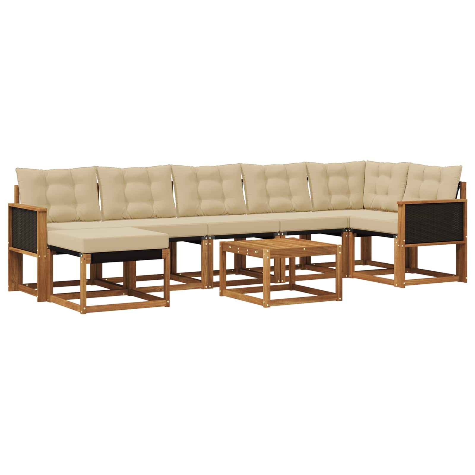 Ensemble de canapés d'extérieur 8 pcs Naturel et Beige - XIOS