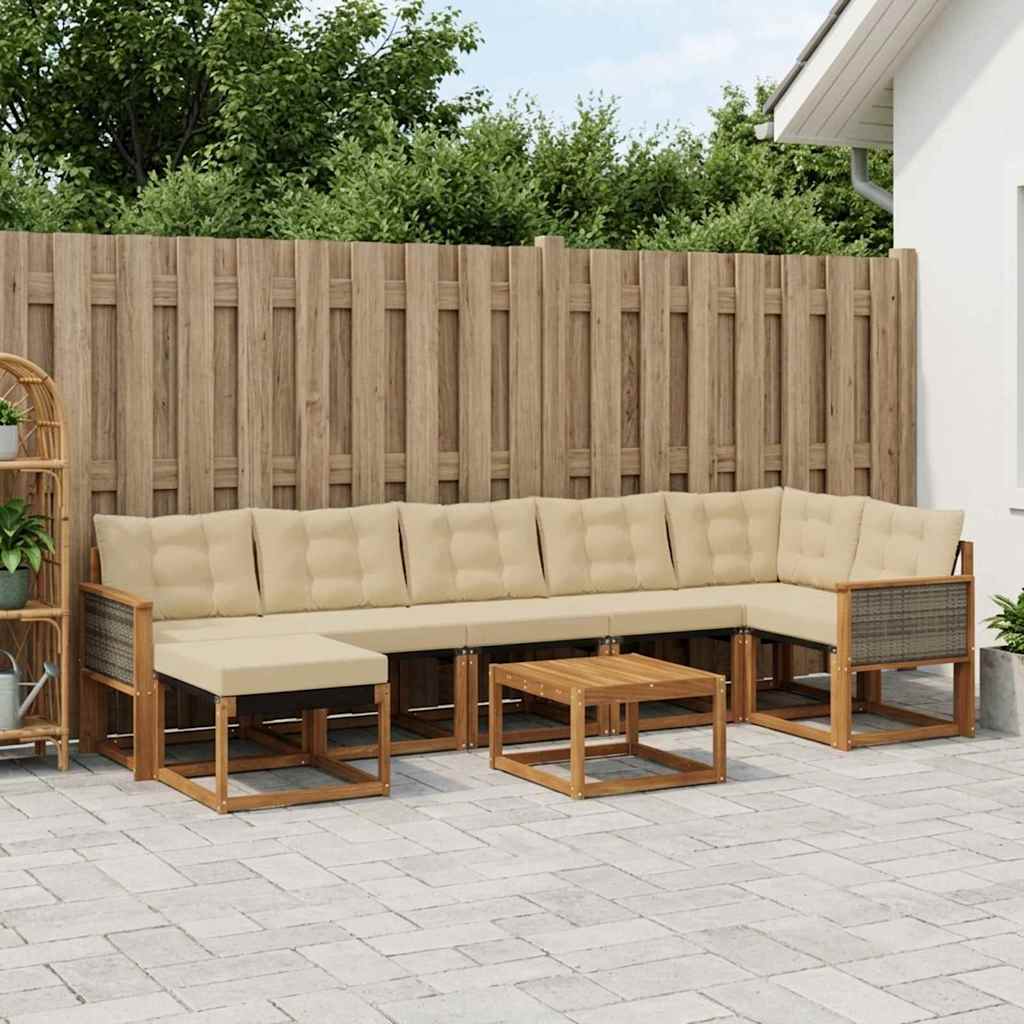 Ensemble de canapés d'extérieur 8 pcs Naturel et Beige - XIOS
